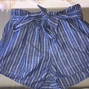 Blue and white pin stripped shorts